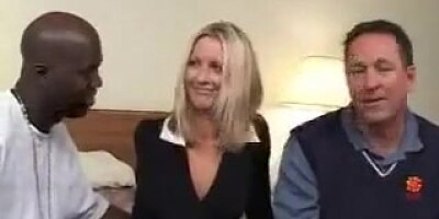 Husband watches wife getting gangbang