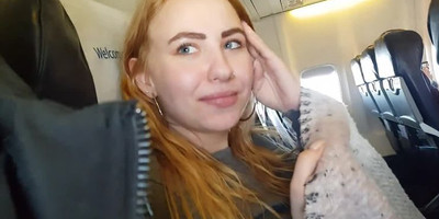 I couldn't wait anymore! Jerking and sucking cock on a public plane.