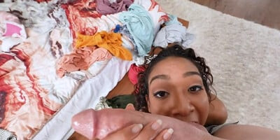 Interracial pussy pounding of an adorable black chick