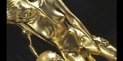 Japanese girl with gold paint two