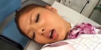 Japanese secretary in tights has wild sex