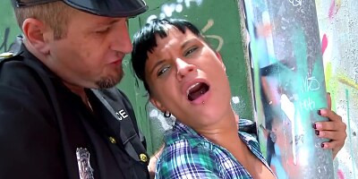 Jenny gets ass fucked outdoors!