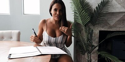 Latina with a perfect ass Luna Star sucks a long black penis