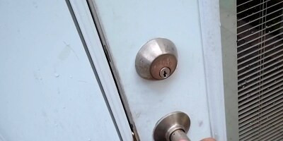 Lesbian girls are caught by burglar who joins them for threesome