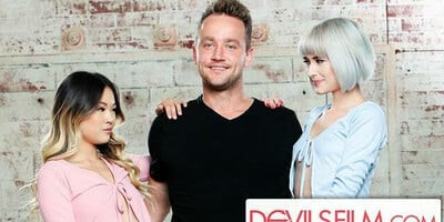 Lesbians Lulu Chu And Jessie Saint Are Down To Fuck A Guy