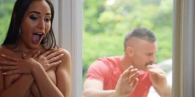 Lucky lad with mustaches bangs naked girl Desiree Dulce