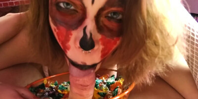 Miha Nika69 - Halloween Slut Witch Gets Cum In Mouth Fo