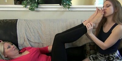 Mommy makes me lick her feet.
