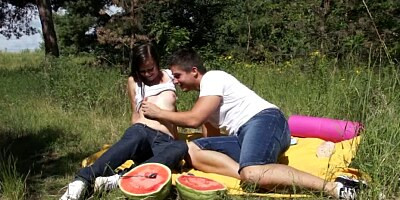 MY SEXY KITTENS - Brunette teen Tamara gets fucked outdoors