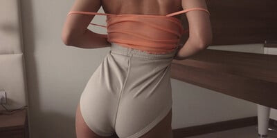 My stepsister spilled coffee on my panties and got fucked.