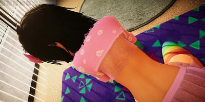 Our apartment, Hentai SFM game Ep.2 Rainbow party girl dildo