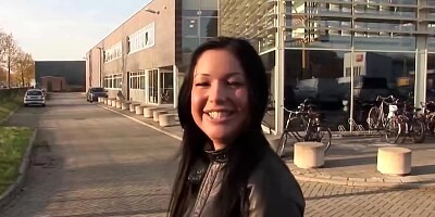 Passionate brunette got fucked in a local park in the middle of the day, until she came