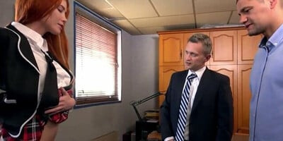 Perverted dads are swapping their slutty schoolgirls in a foursome