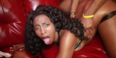 Phat ass ebony broad is sucking off and bouncing on the BBC
