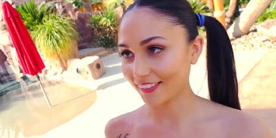 Pigtailed hottie Ariana Marie gets fucked on the beach