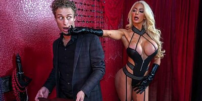 Playful big-boobed blonde Nicolette Shea nailed by a long wiener