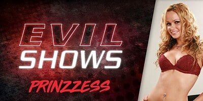 Playful hottie Evil Shows stimulates her little hole on the sofa