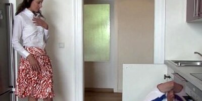 Plumber wrecks housewife her asshole