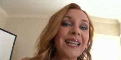 POV big jugs blonde MILF is ready for stepson's prick