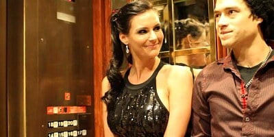 Pretty cute hottie with busty brunette Phoenix Marie jumps on a big dick