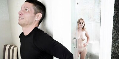 Pretty hot busty blonde Kara Lee penetrated in the doggy style pose