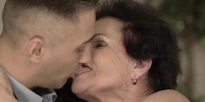 Promiscuous grandma rides dick until sweet facial reward