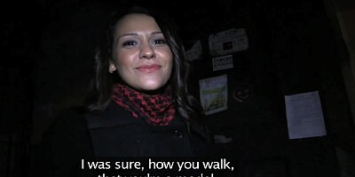 PublicAgent: Sexy Spanish brunette sex on the stairs