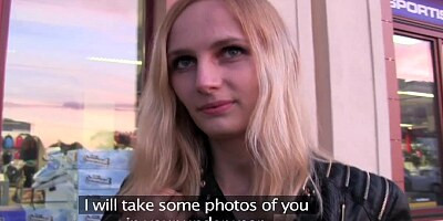 PublicAgent: Skinny shy blonde fucked in a hotel room for cash