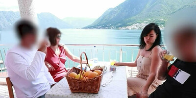 Pulled out his giant cock in the restaurant