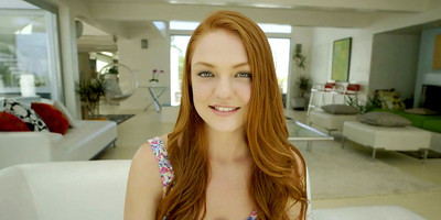 RedHead Teen Farrah Flower teases black guy and cums on his big dick