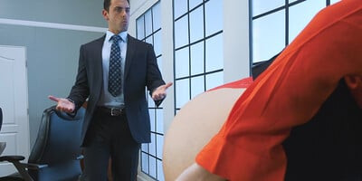 Ryan Driller bangs beautiful blonde babe in the office