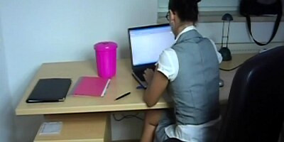 secretary with glasses fuked + facial