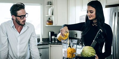 Sensual big-boobed teen in stockings Eliza Ibarra cheats on her boyfriend