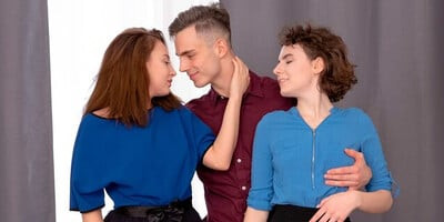 Sensual face and cock sitting