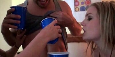 Sex starved chicks playing sex games at college orgy party