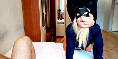 Sexy Blonde Masked Hotwife Cuckold Fucking Compilation