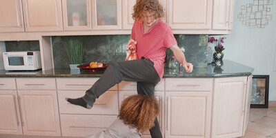 Sexy lingerie clad redbone Cecilia Lion fucked by a white male