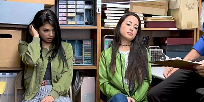 ShopLyfter - Twin Sisters get Caught Shoplifting and Reprimanded with Cock