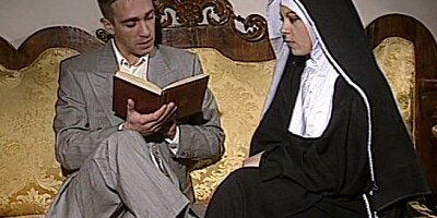 Shy Nun gets her ass fucked and face spermed