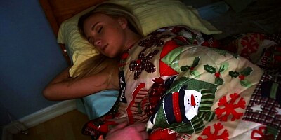 Sister sucking and swallowing her brother, at night