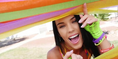 Sizzling Brunette Vixen Gets Fucked By A Guy With Big Balls