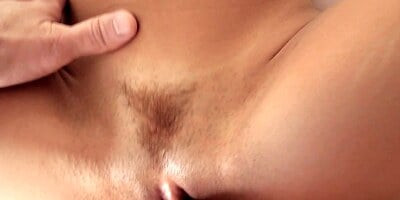 Small-tittied teen with tan lines learns more about male anatomy