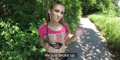 Sporty student fucked in field