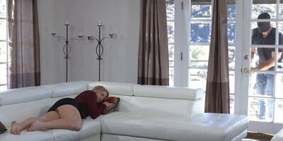 stepsister and stepmom, shy blonde Lisey Sweet has break in fetish