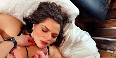 SUBMISSIVE girl loves it ROUGH - mouth fuck and THROATPIE