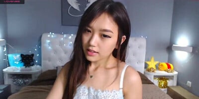 Sweet Japanese webcam model likes to masturbate naked on camera