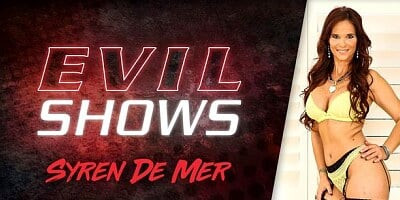 Sweet lady with round bottom Syren De Mer fucks with a huge dildo