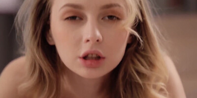 Sweet teen couple practising sensual erotic sex with blindfold