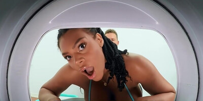 Teases His Roommate S Pussy While Shes Kneeling With Van Wylde And Halle Hayes