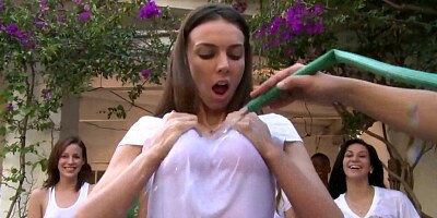 Teens in orgy tugging and sucking